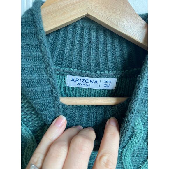 Arizona Jean Co. Sweater Women's XS/S Blue/Green Cable Knit - Picture 4 of 5